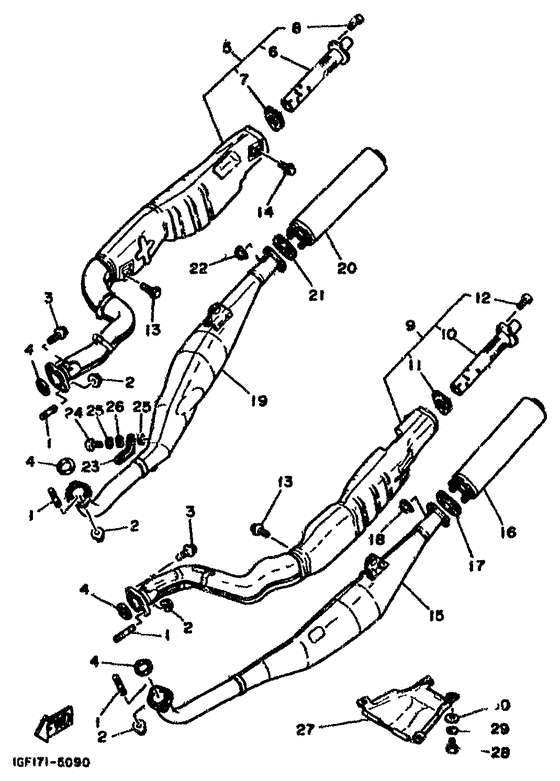 RD500LC Выхлопная система