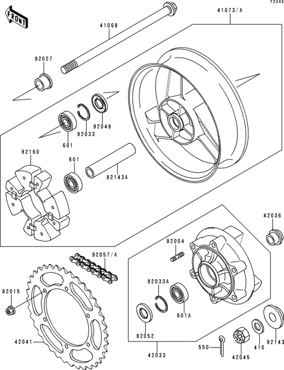ZX600 Заднее колесо и цепь