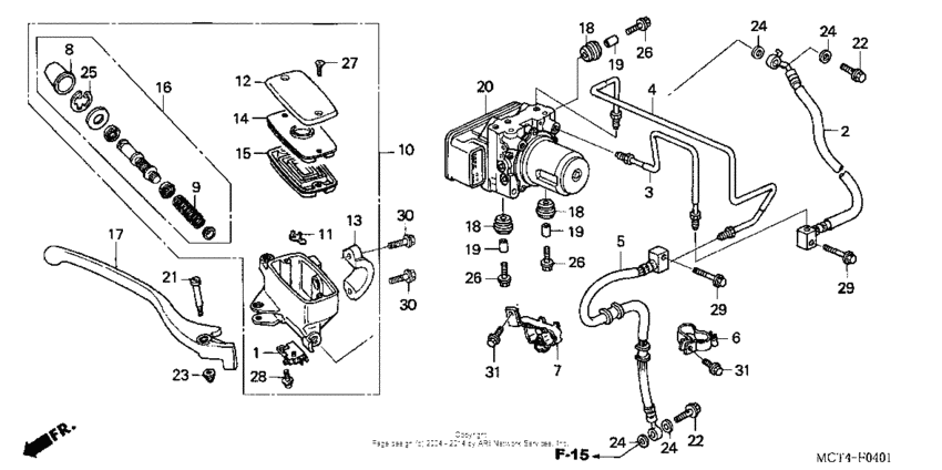 Front brake master cylinder (fsc600a'03-'05)