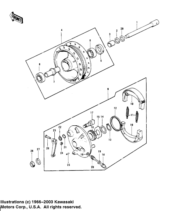 Front hub/brake