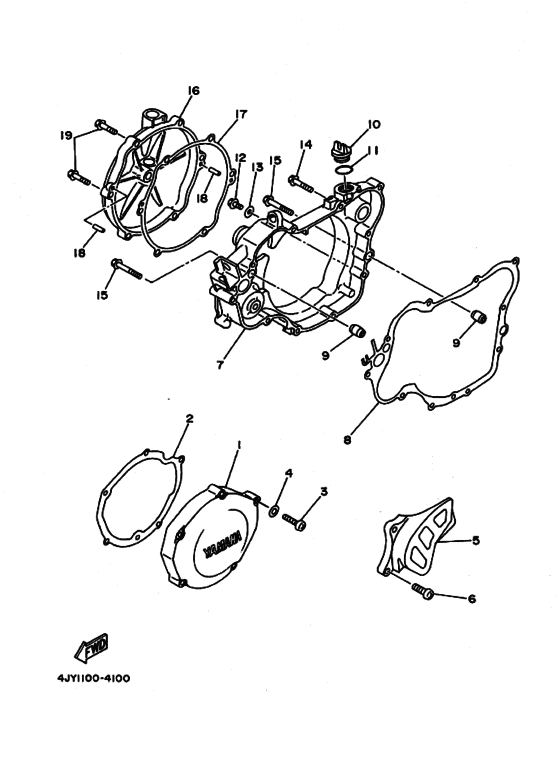 YZ125J YZ125 Crankcase cover ass`y  (v