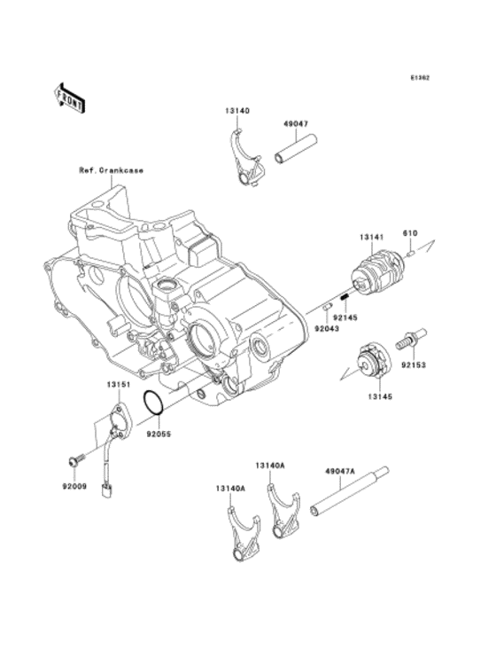 Gear change drum & forks
