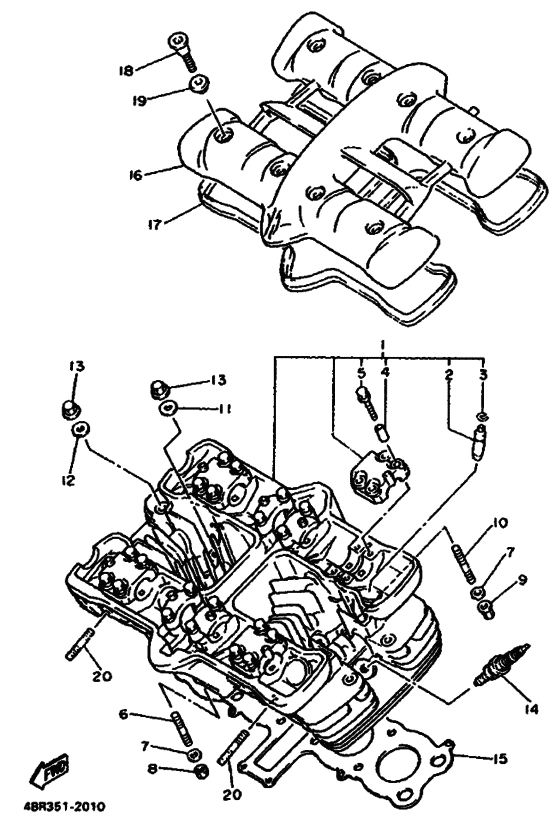 XJ600S XJ600SD Головка цилиндров