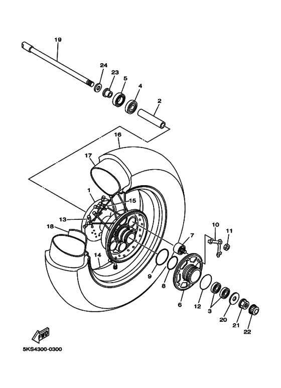 Rear wheel complete assy