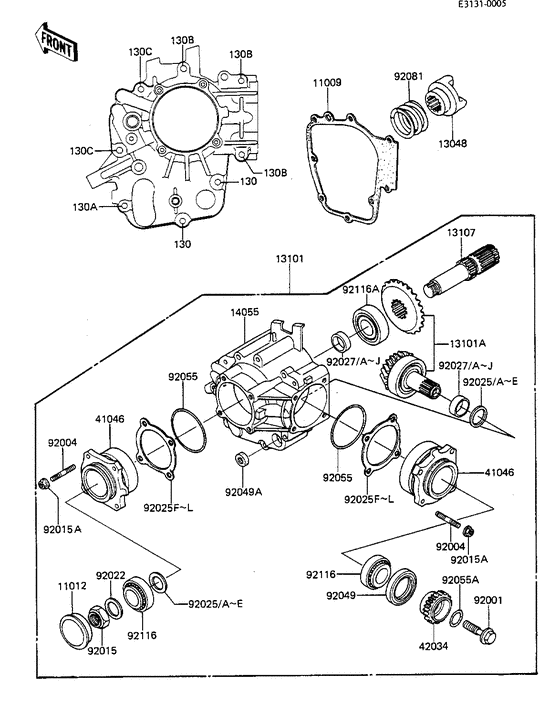 Front bevel gears