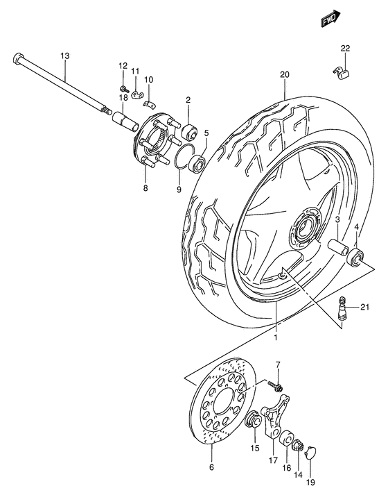 Rear wheel complete assy