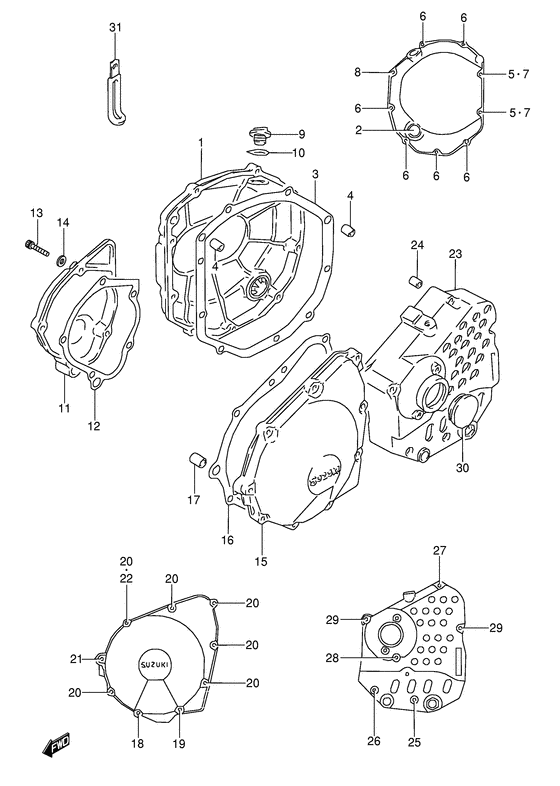Crankcase cover ass`y  (v