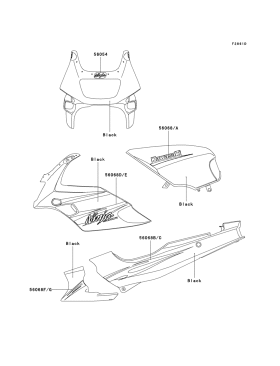 EX500 Decals(black)(d8f)