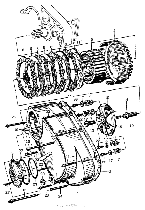 Clutch + left crankcase cover