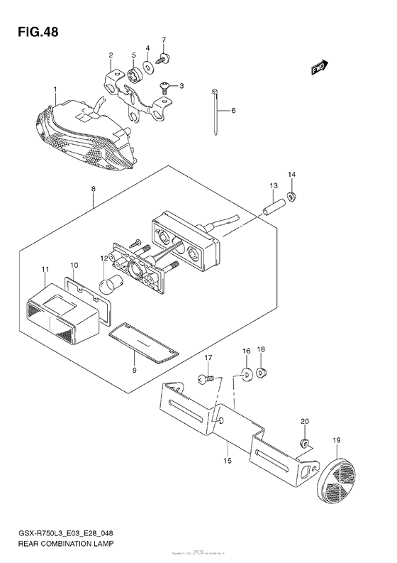 GSX-R750 Задний фонарь (е28)