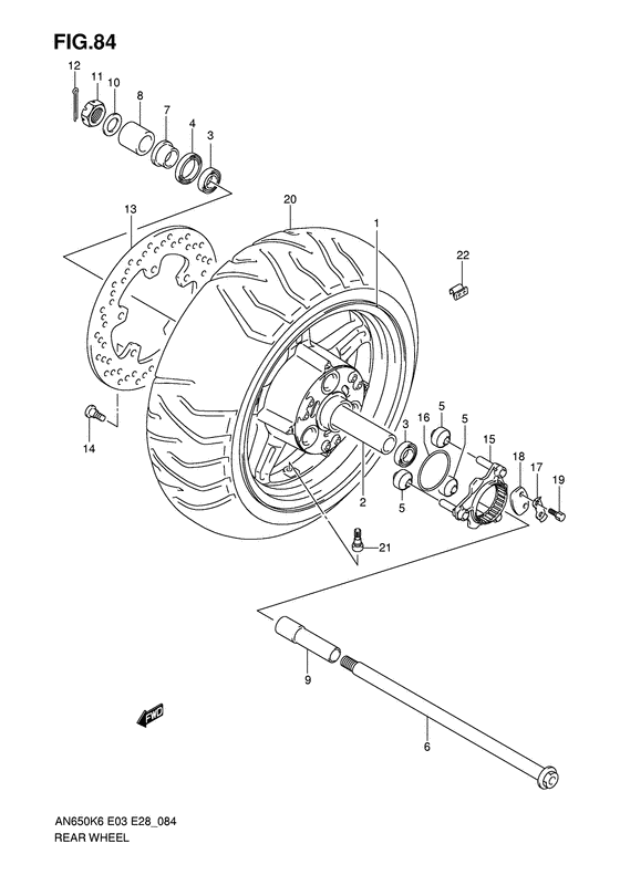 Rear wheel complete assy