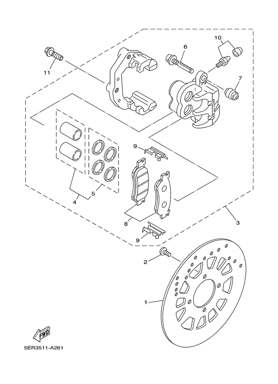 T105SE Передний суппорт