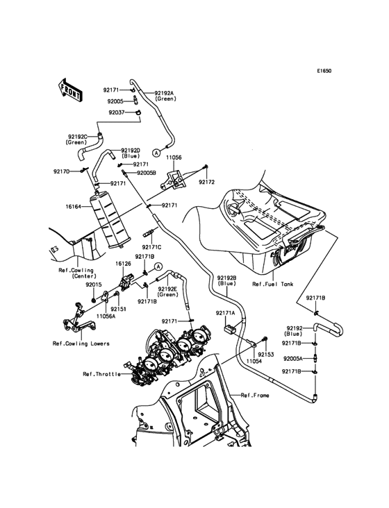 ZX1400 Испарительная система топлива