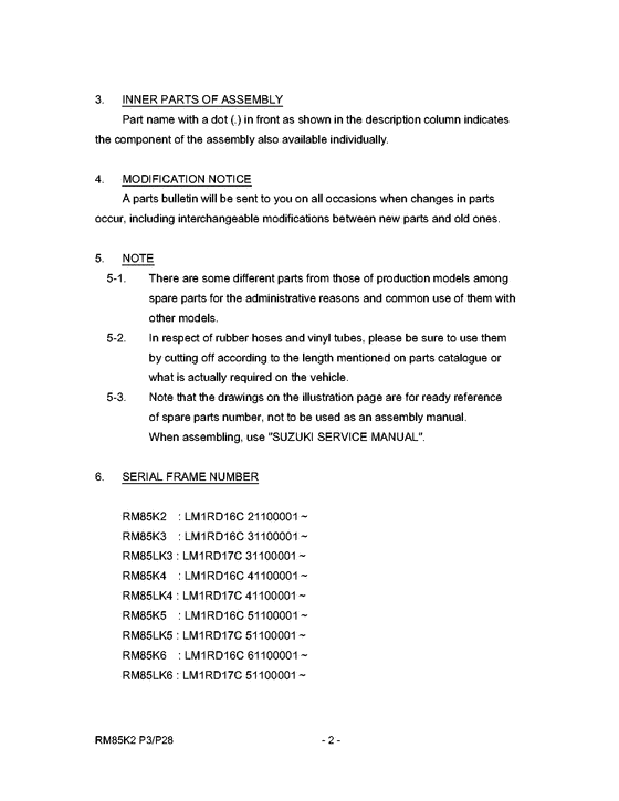 RM85 Catalog preface