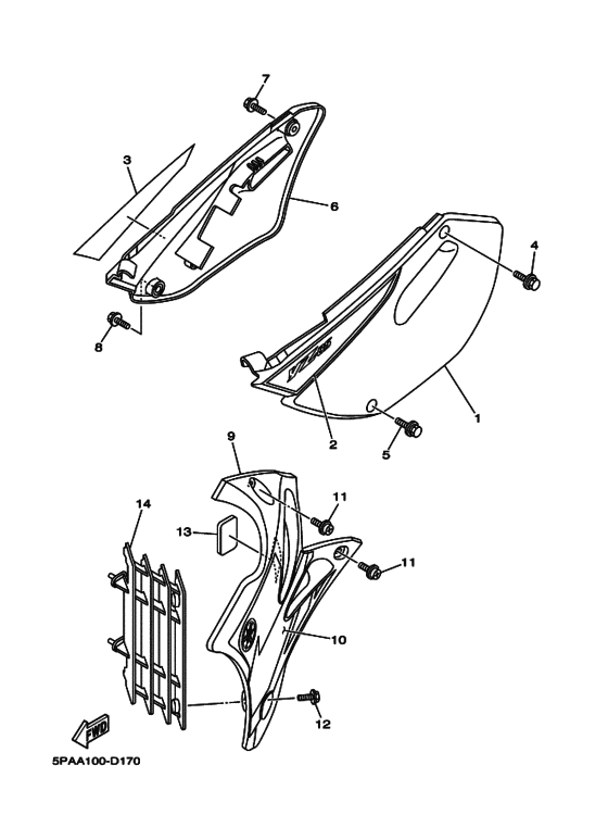 YZ85 YZ85T Боковая крышка