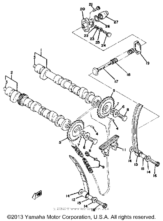 Camshaft - chain tensioner