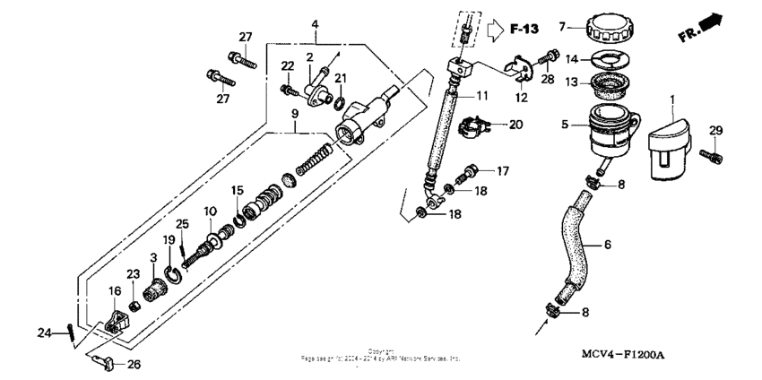 VTX1800R Задний тормозной цилиндр