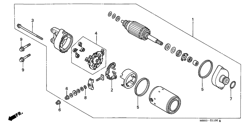 VTR1000F Стартерный мотор