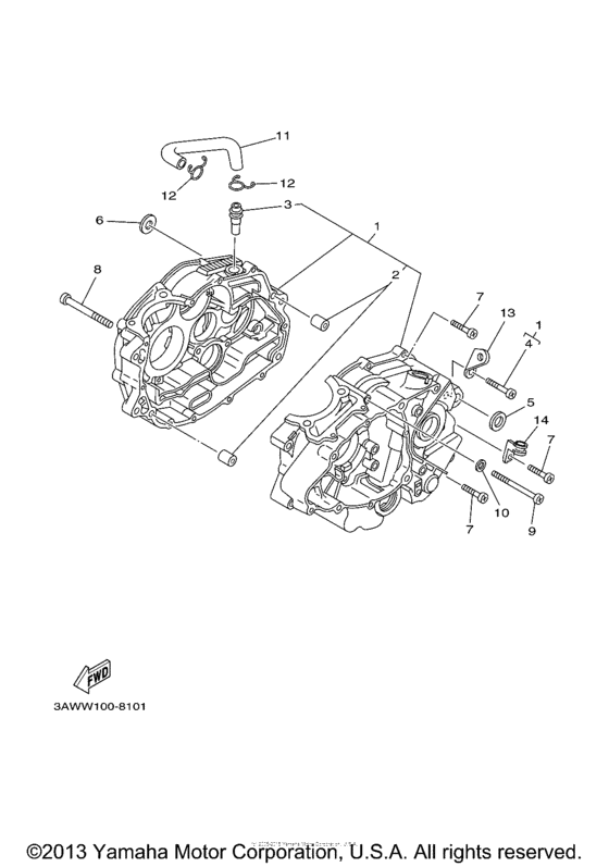 TW200M Картер двигателя