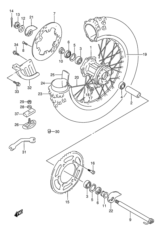 Rear wheel complete assy