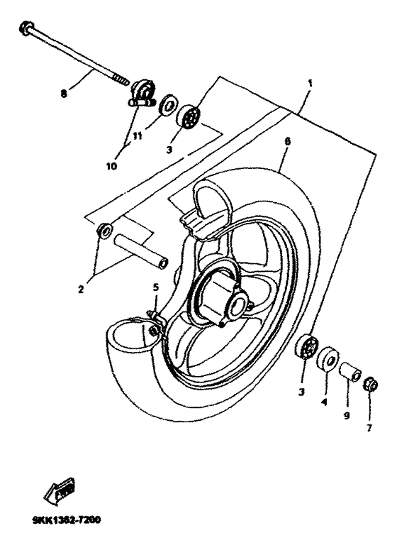 YN100 Переднее колесо