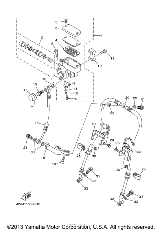 XV1600AR Главный тормозной цилиндр