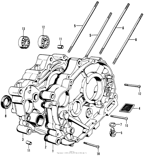 Crankcase + cylinder stud
