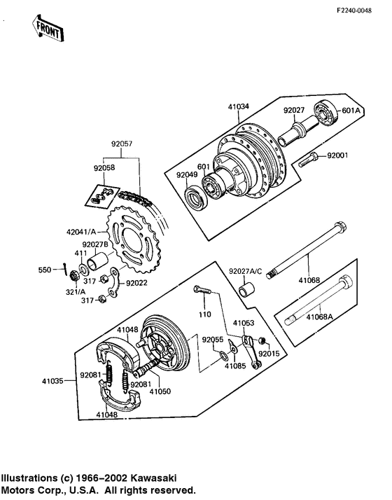Rear hub/brake/chain