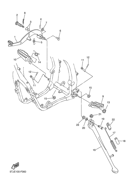WR450FW Stand & footrest
