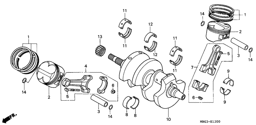 Crankshaft/piston