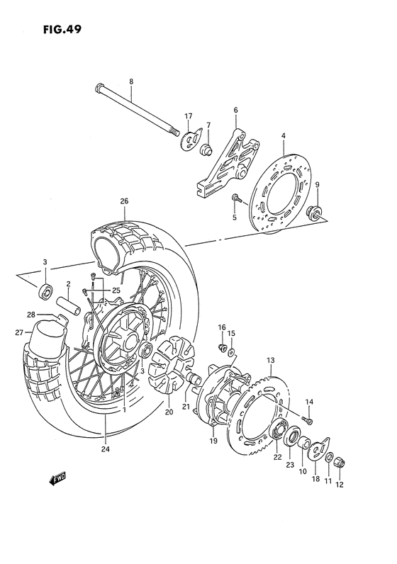 Rear wheel complete assy
