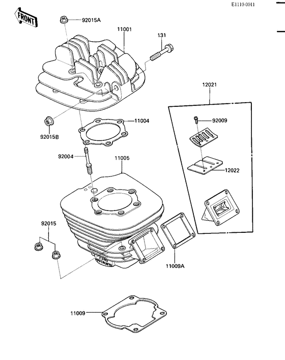 Cylinder head/cylinder/reed valve