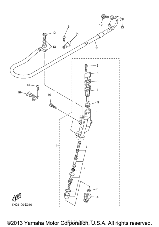 WR450FX Задний торм цилиндр