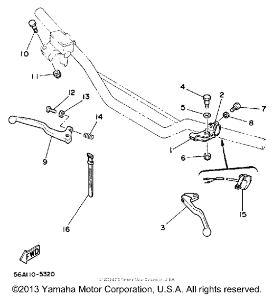 YZ125T Handle switch-lever