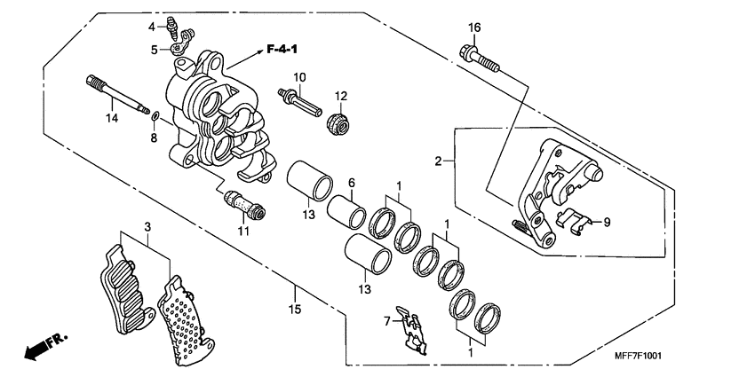 R. front brake caliper