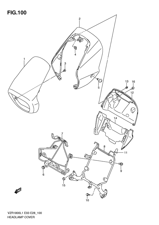 VZR1800 Headlamp cover  front fender