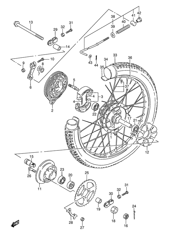 Rear wheel complete assy