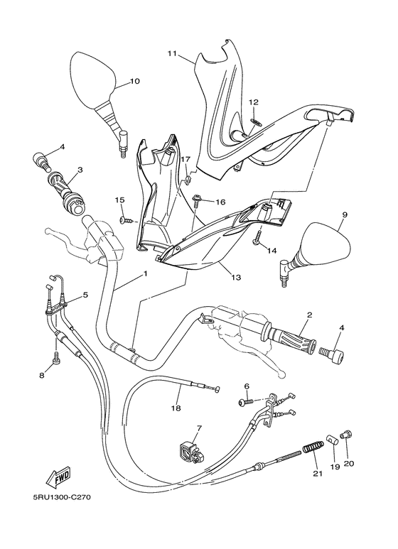Steering handle & cable