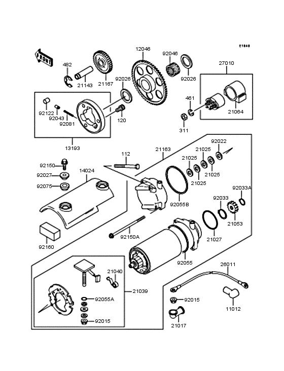 Starter motor/starter clutch