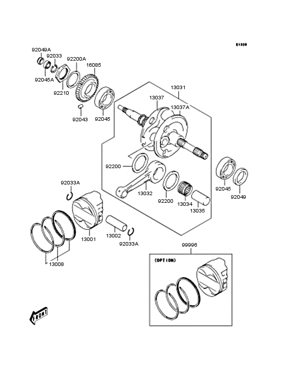 Crankshaft/piston