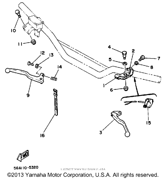 YZ125U Handle switch-lever