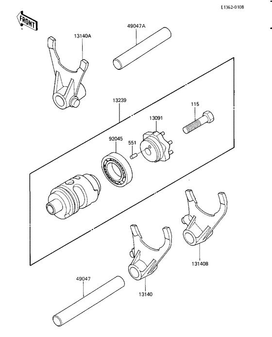 Geat change drum & forks