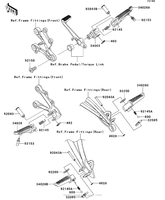 ZX600 Подножки