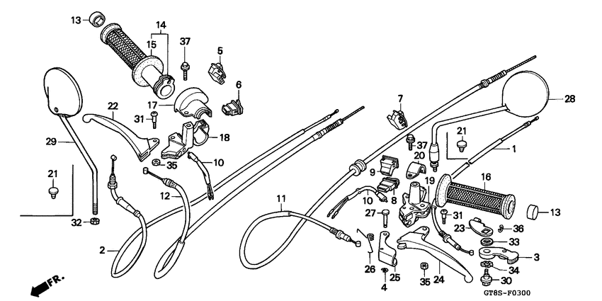 Handle lever/switch/cable