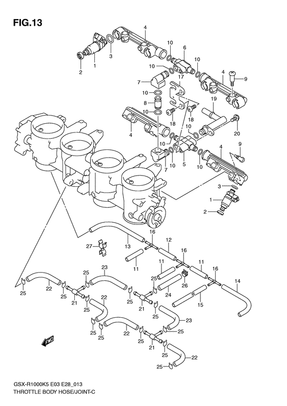 Throttle body hose/joint