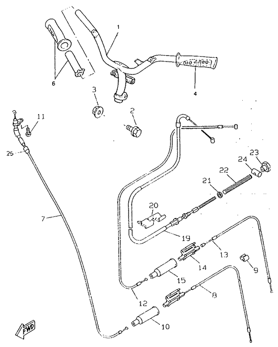 CW50RSP Steering handle. cable