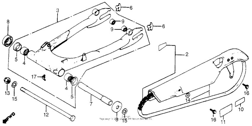 Swingarm + chain case