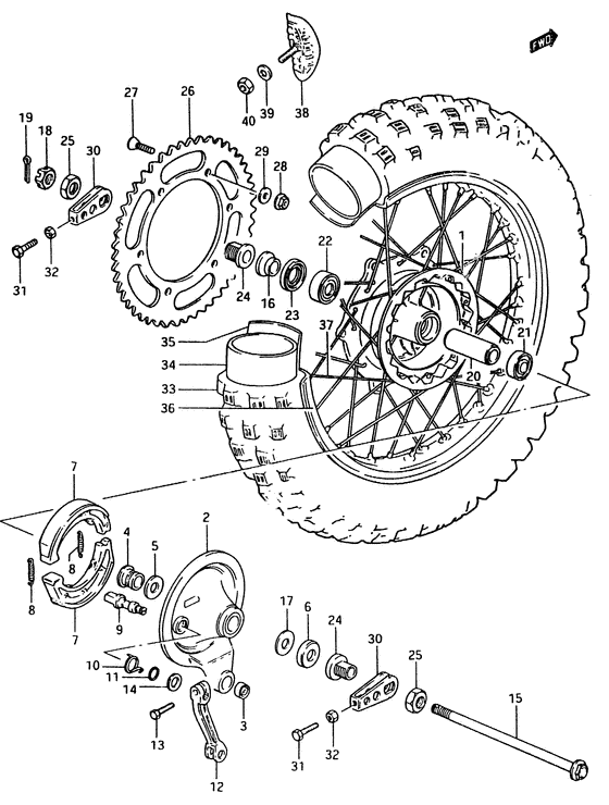 Rear wheel complete assy