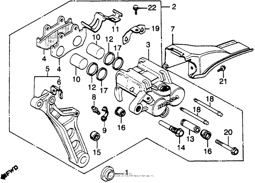 Rear brake caliper 82