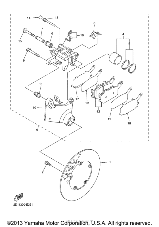 FZS10AS Задний суппорт